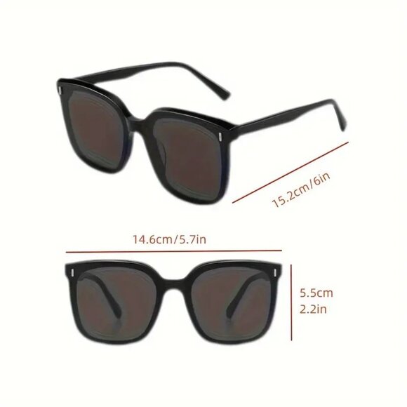 Sunglasses Oversized Y2K Black Anti Glare Sun Shades Trendy Stylish Beach Retro - Picture 3 of 3